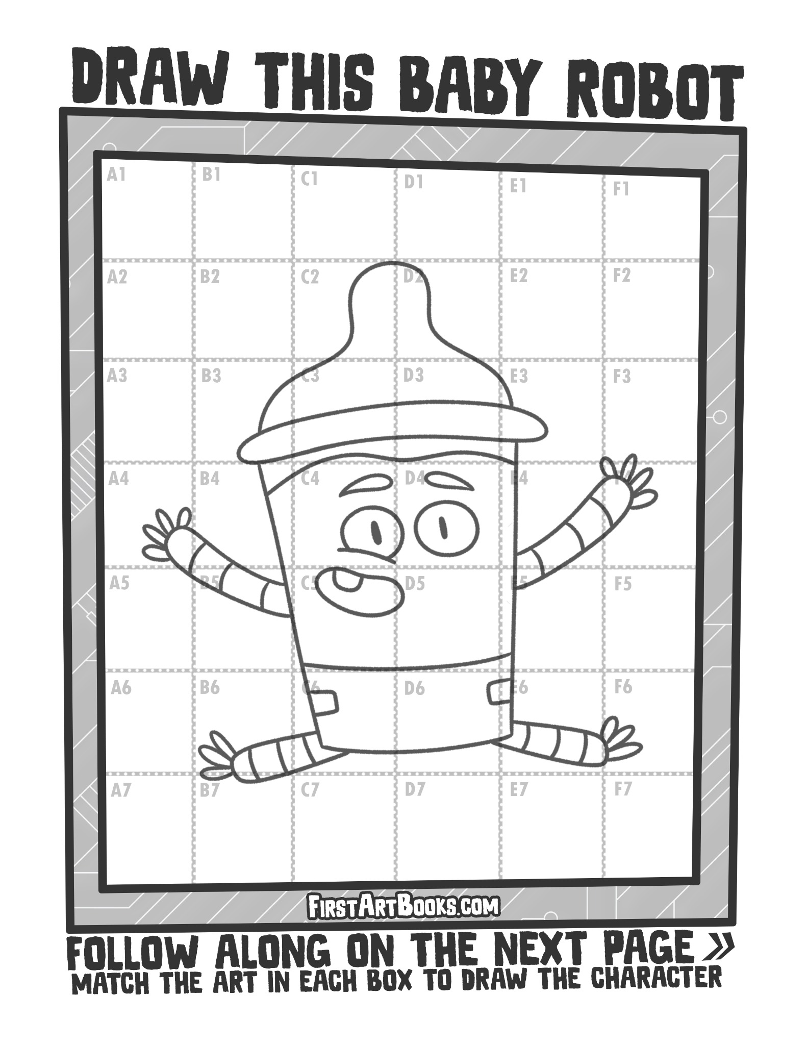 Interior sample 2 from Draw by Grid: Baby Robots