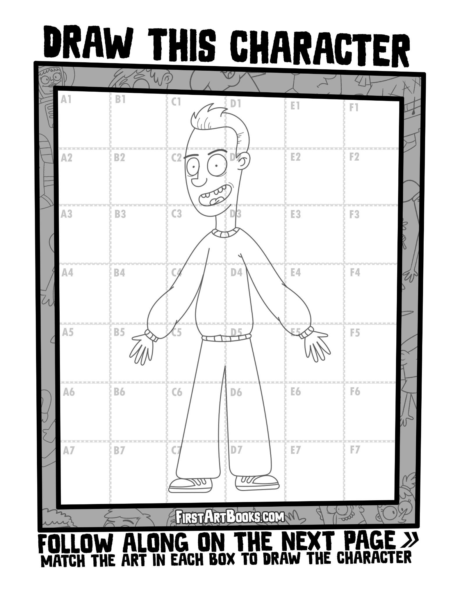 Interior sample 3 from Draw by Grid: Cartoon People