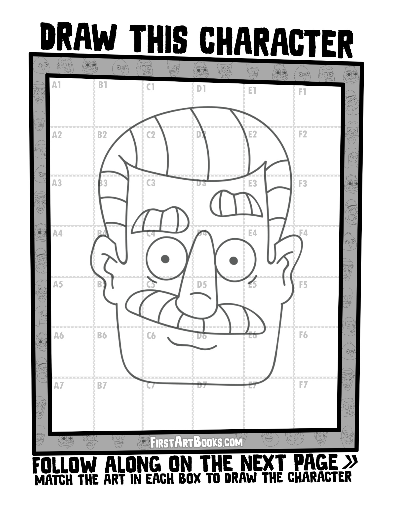 Interior sample 2 from Draw by Grid: Goofy Faces