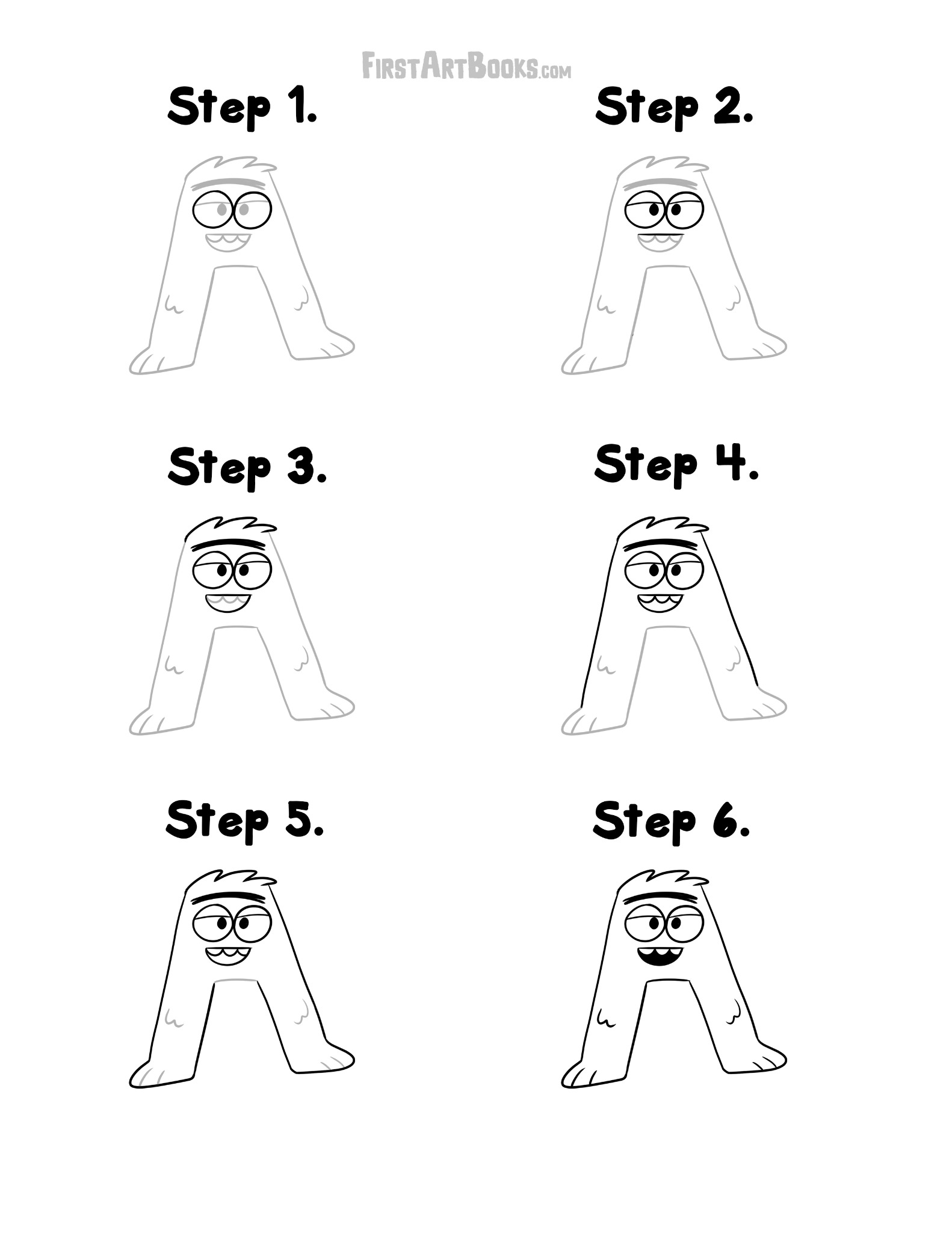 Interior sample 2 from How to Draw: Alphabet Monsters
