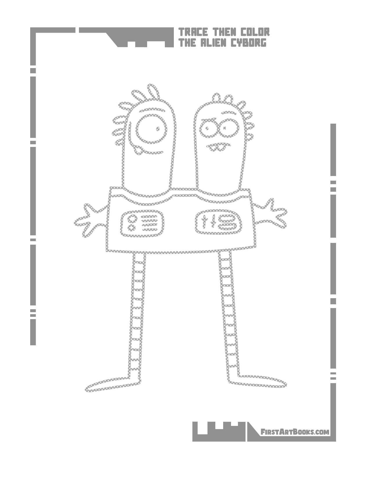 Interior sample 3 from Trace Then Color: Alien Cyborgs