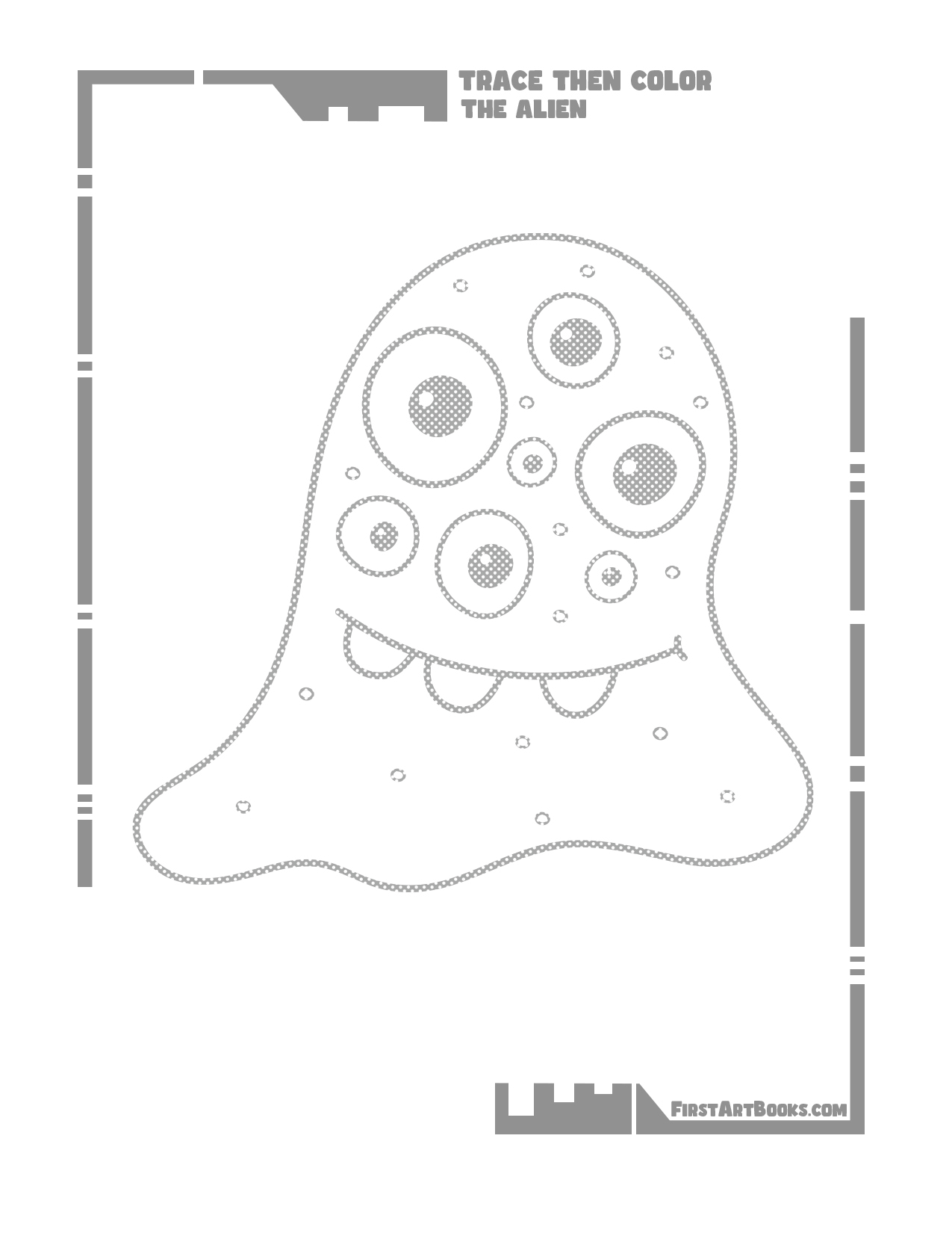 Interior sample 3 from Trace Then Color: Cartoon Aliens