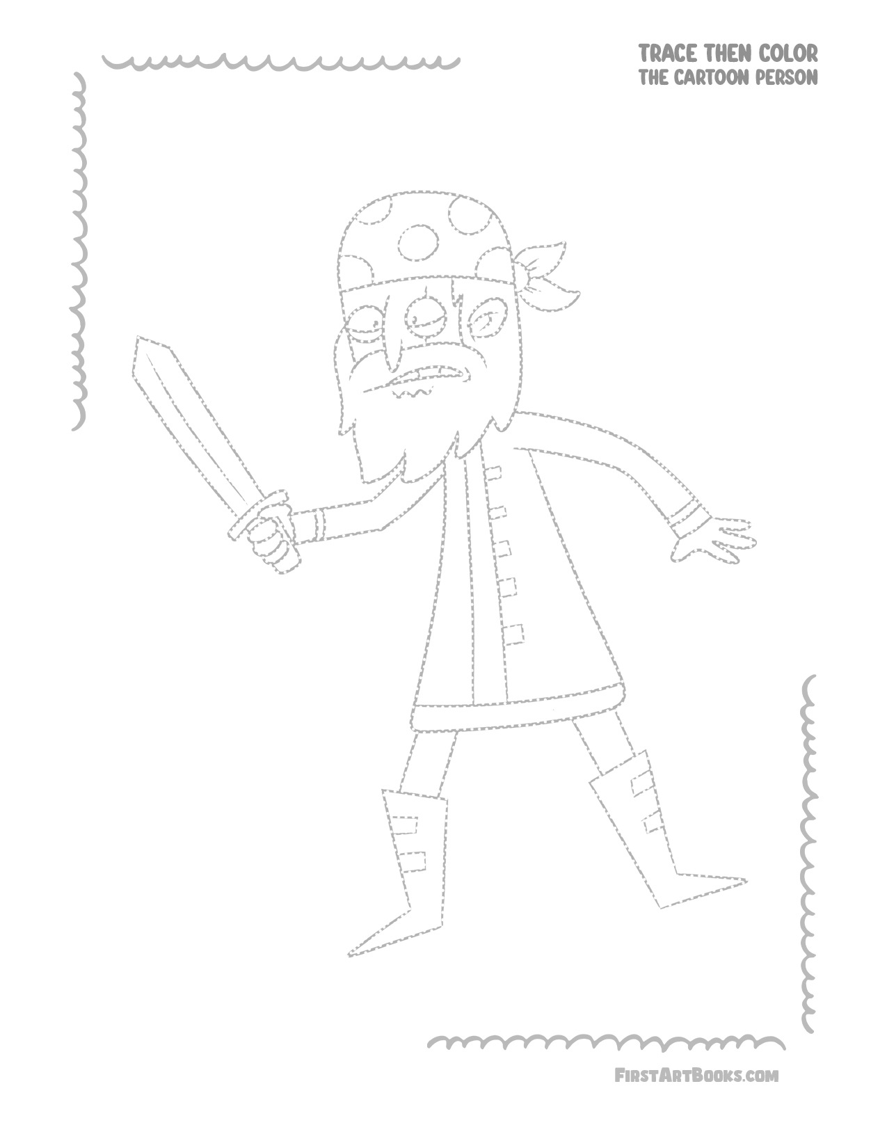 Interior sample 1 from Trace Then Color: Cartoon People